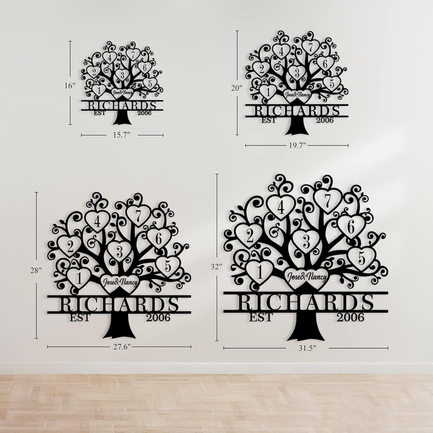 Personalized Tree of Life Metal Sign, Metal Sign with Kids Names, Personalized Family Name Gift, Family Keepsake 50 Year Anniversary for Mom Grandma, Custom Wall Decor