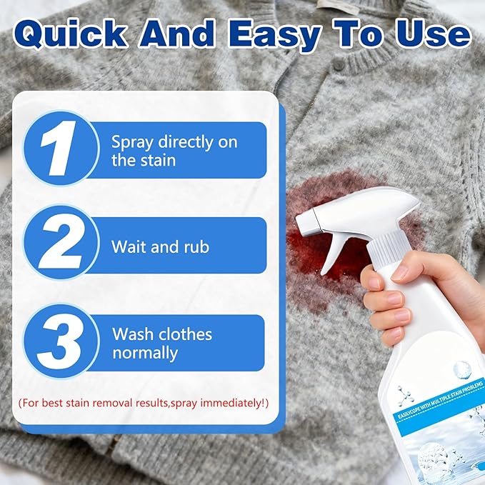 Stain Treater Spray, Dry Clean-On-The-Go Spray, Cozy Home Stain Cleaner And Spot Remover, No Water, No Waiting, Removal Grease, Ink & Wine For Clothes, Shoes, And Fabrics(10.5(Fl Oz))