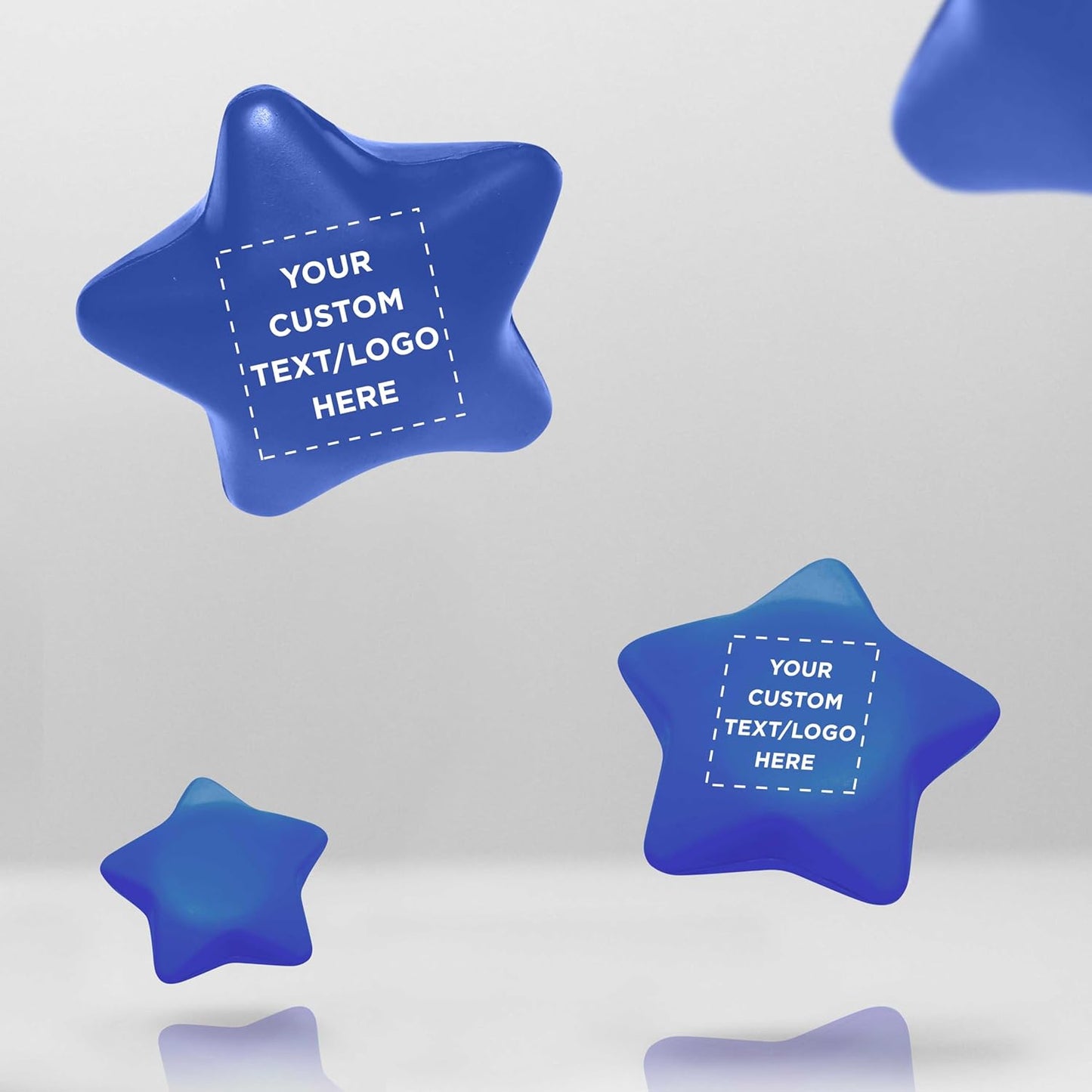 DISCOUNT PROMOS Custom Star Squeeze Balls Set of 50, Pesonalized Bulk Pack - Perfect for Promotional Giveaways - Blue
