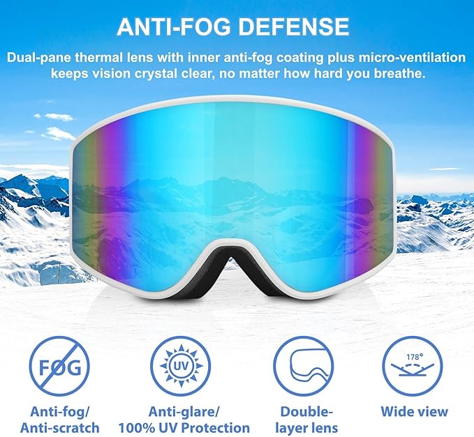 EXP VISION Ski/Snowboard Goggles Parent-child Snow Goggles Over Glasses for Men, Women Youth Kids