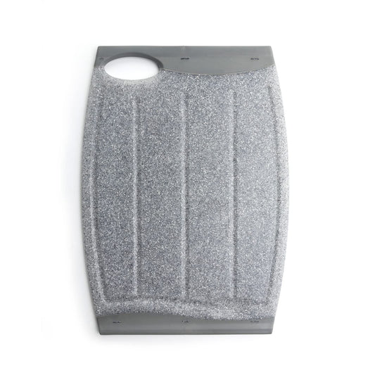 Extra Large Plastic Cutting Board, 16" Non-Slip Cutting Board for Meat, Thicker Kitchen Chopping Board, Unique Design with Multiple Juice Grooves! BPA Free, Dishwasher Safe, Easy Grip Handle (Grey)