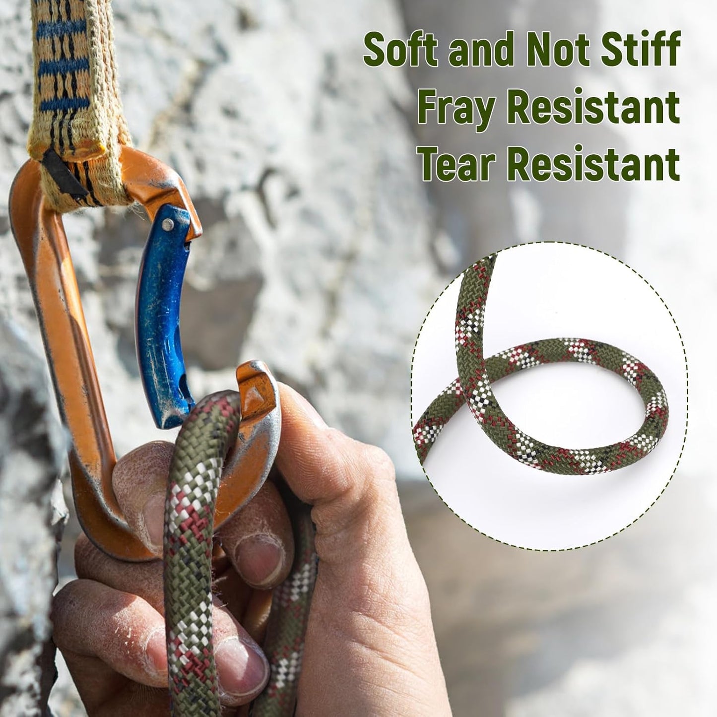 Arborist Rope Climbing Rope Outdoor Rope Sailing Rope Heavy Duty Rope 1/2 Inch Rope 48 Strands Bull Rope for Construction Climbing Swing Sailing