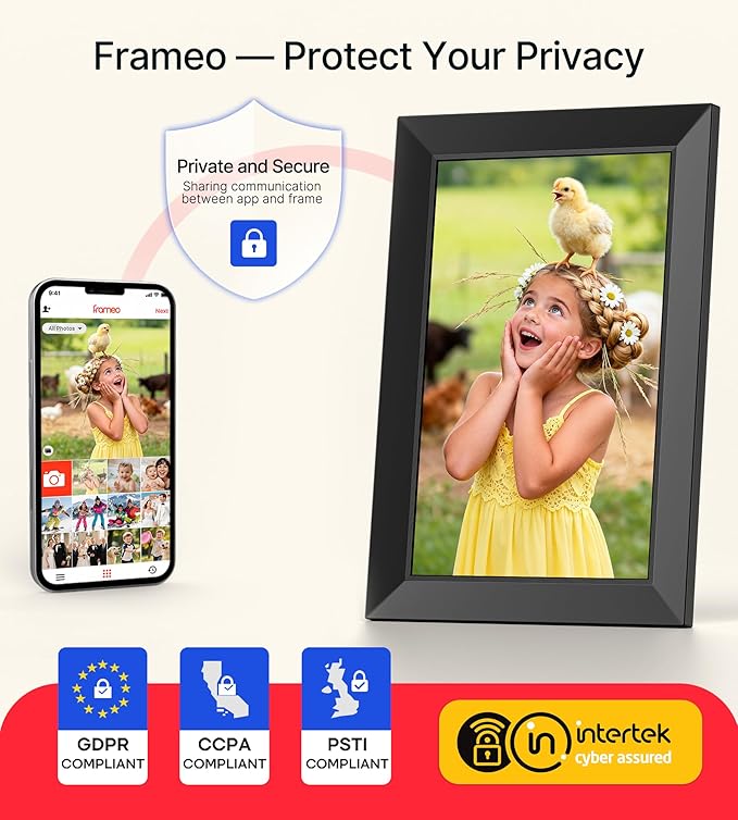 BIGASUO Digital Picture Frame, 10.1" Frameo Digital Frame WiFi with 32GB Memory, 1280x800 IPS Touch Screen, Send Photos/Videos from Your Phone Anywhere, Photo Gifts for Parents and Grandparents 4 Pack