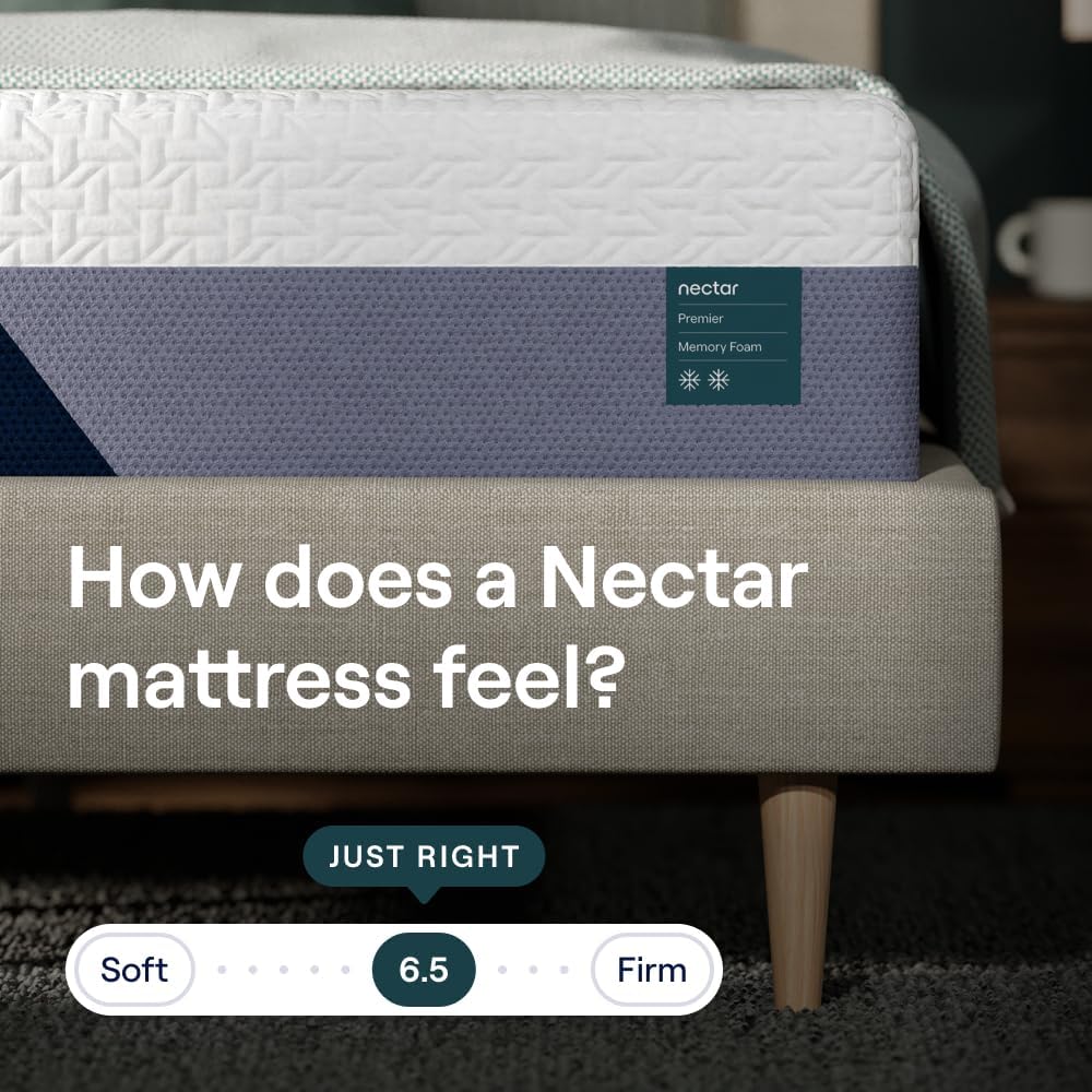 Nectar Premier 13” King Mattress - Medium Firm - Contouring Memory Foam - Cooling Upgrade - 2” Pressure Relief Layer - Mattress in a Box - 365-Night Trial & Forever Warranty