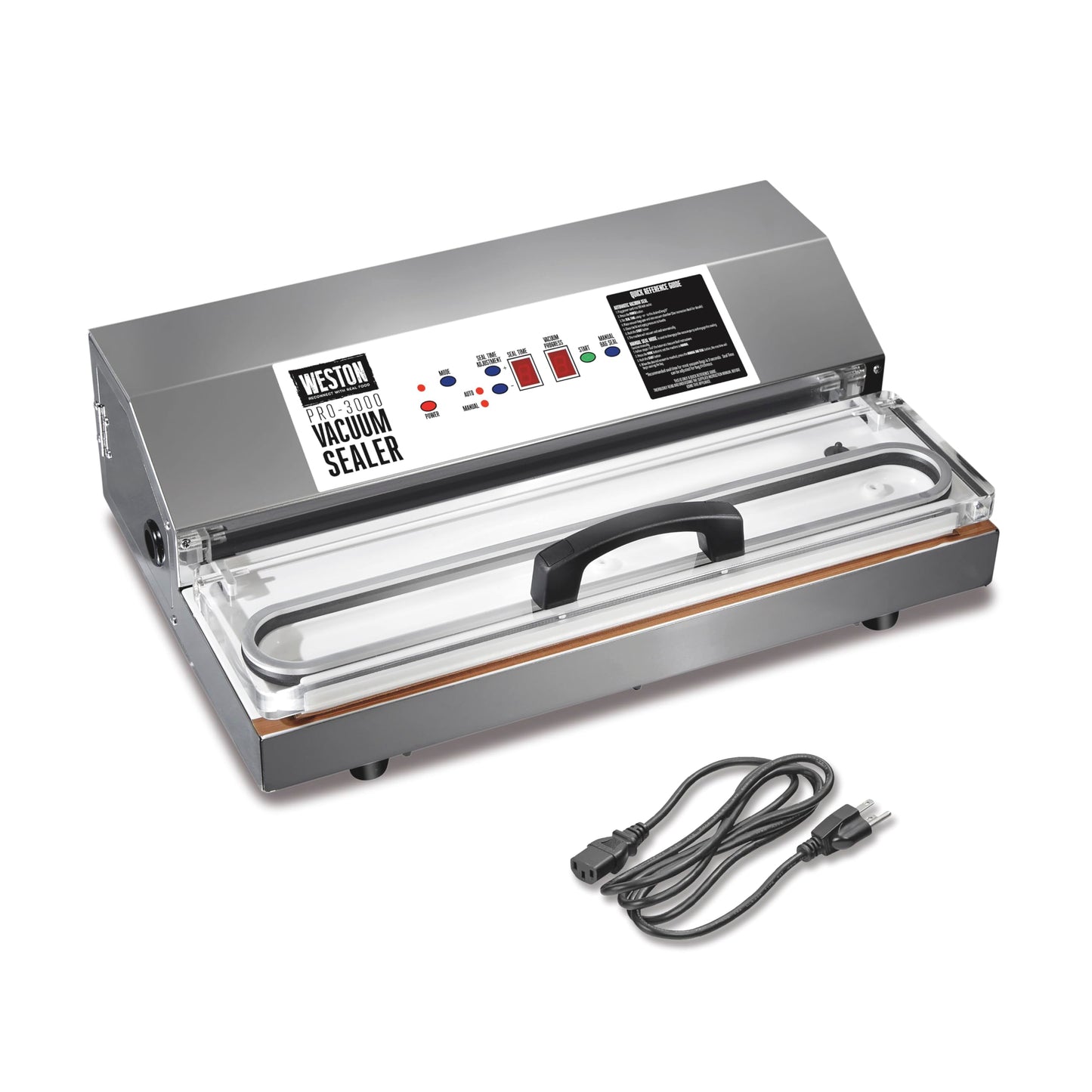 Weston Brands Vacuum Sealer Machine for Food Preservation & Sous Vide, Extra-Wide 5mm Bar for Sealing Bags up to 15 Wide, 1020 W