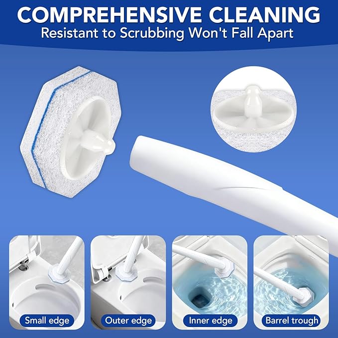 55 Count Toilet Bowl Wand Refills For Clorox, Upgrade Disposable Replacement Heads, Compatible with Clorox Toilet Wand Refills for Bathroom Cleaning