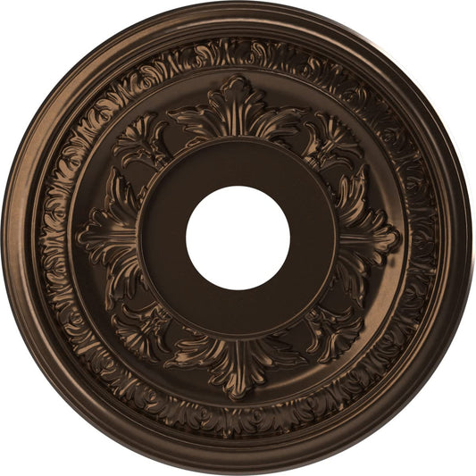 Ekena Millwork Cmp16Bacab Baltimore Thermoformed Pvc Ceiling Medallion (Fits Canopies Up To 6 1/2), 16Od X 3 1/2Id X 1P, Metalli