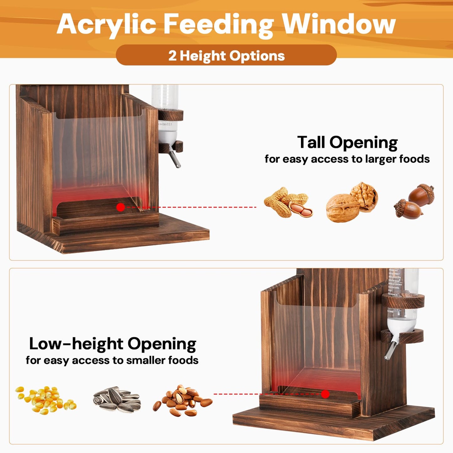Squirrel Feeder, Squirrel Picnic Table Feeder with Water Feeder, Wooden Squirrel Feeders for Outside, Squirrel House for Corn Peanut