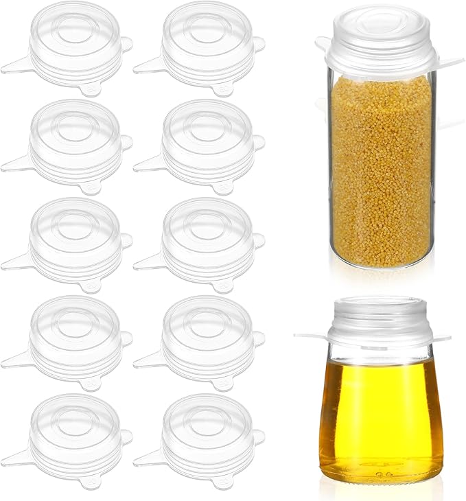 10 Pcs Extra Small Silicone Stretch Lids, 2 Inch Sturdy Reusable Silicone Stretch Lids Jar Cover Sealed Food Storage Covers to Fit 2 In to 2.4 In Small Yogurt Jars Milk Bottles Cans