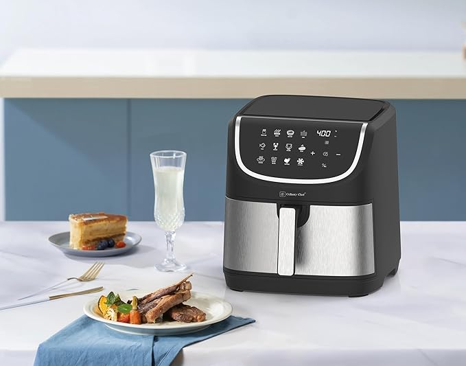 CULINARY CHEF EAF601-BLACK 6L Easy-to-Use Digital Air Fryer, 8.2qt, Black