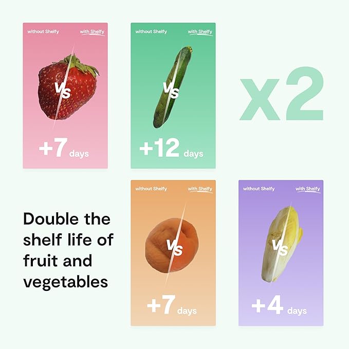 SHELFY Smart Refrigerator Device | Extends Food Freshness and Reduces Food Waste | Removes Bad Odors | IoT Technology | Photocatalytic and Washable Filter | USB-C Charging