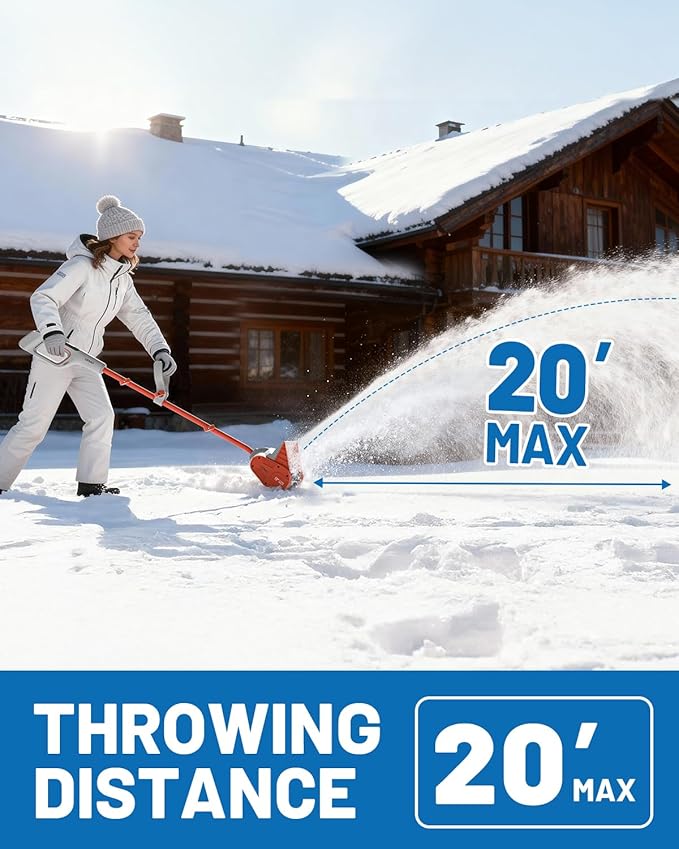 Litheli Cordless Snow Shovel, 13-Inch Battery-Powered Snow Blower with 4.0Ah Battery, Easy to Use Snow Thrower for Driveways, Sidewalks, Decks & Patios