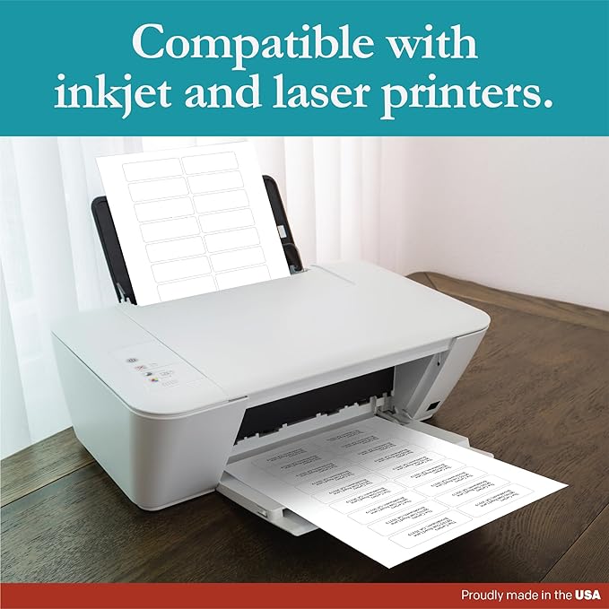 Premium Label Supply White Sticker Address Labels – 3" x 1" – Laser/Inkjet Compatible – (18 per Sheet), 1000 Sheets – 18,000 Total Adhesive Labels