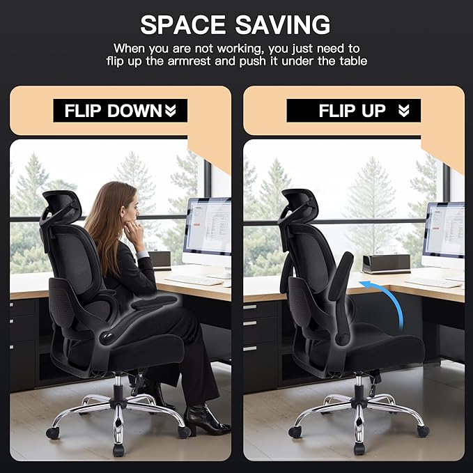 Big and Tall Office Chair Mesh Black Chair
