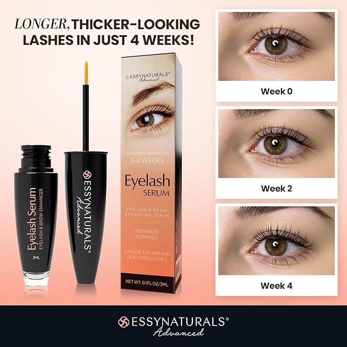 Essynaturals Eyelash Growth Serum, Premium Eyelash Serum, Lash Serum For Eyelash Growth, Eyelash Serum To Grow Lash, Irritation Free Lash Growth Serum