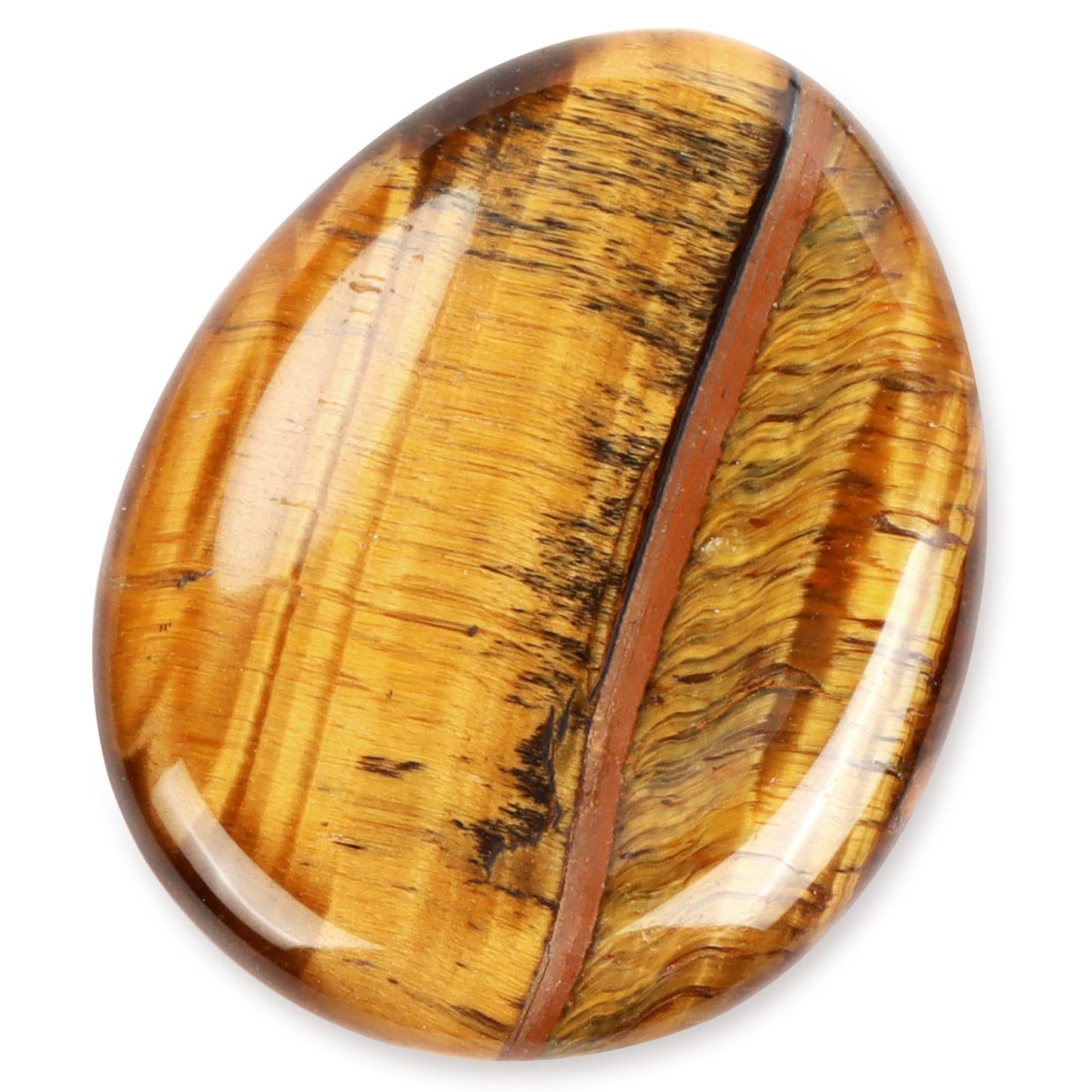 Artistone 1.5" Tiger Eye Crystal Thumb Worry Stone Pocket Palm Stone Healing Crystal for Stress, Meditation Reiki, Calming Stone Gifts