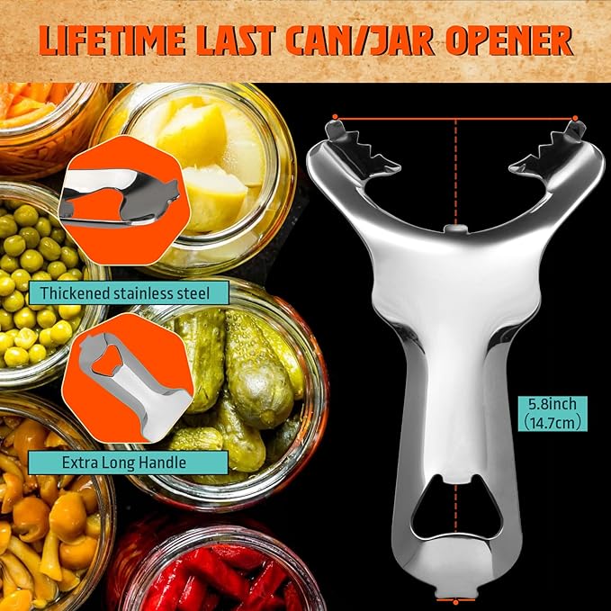 Mason Jar Opener, Vintage Canning Lid Opener, No dents or Damage Jar Lid Opener, Multi-purpose Easy Twist Jar Open Tool for Pickling and Jarring Fans
