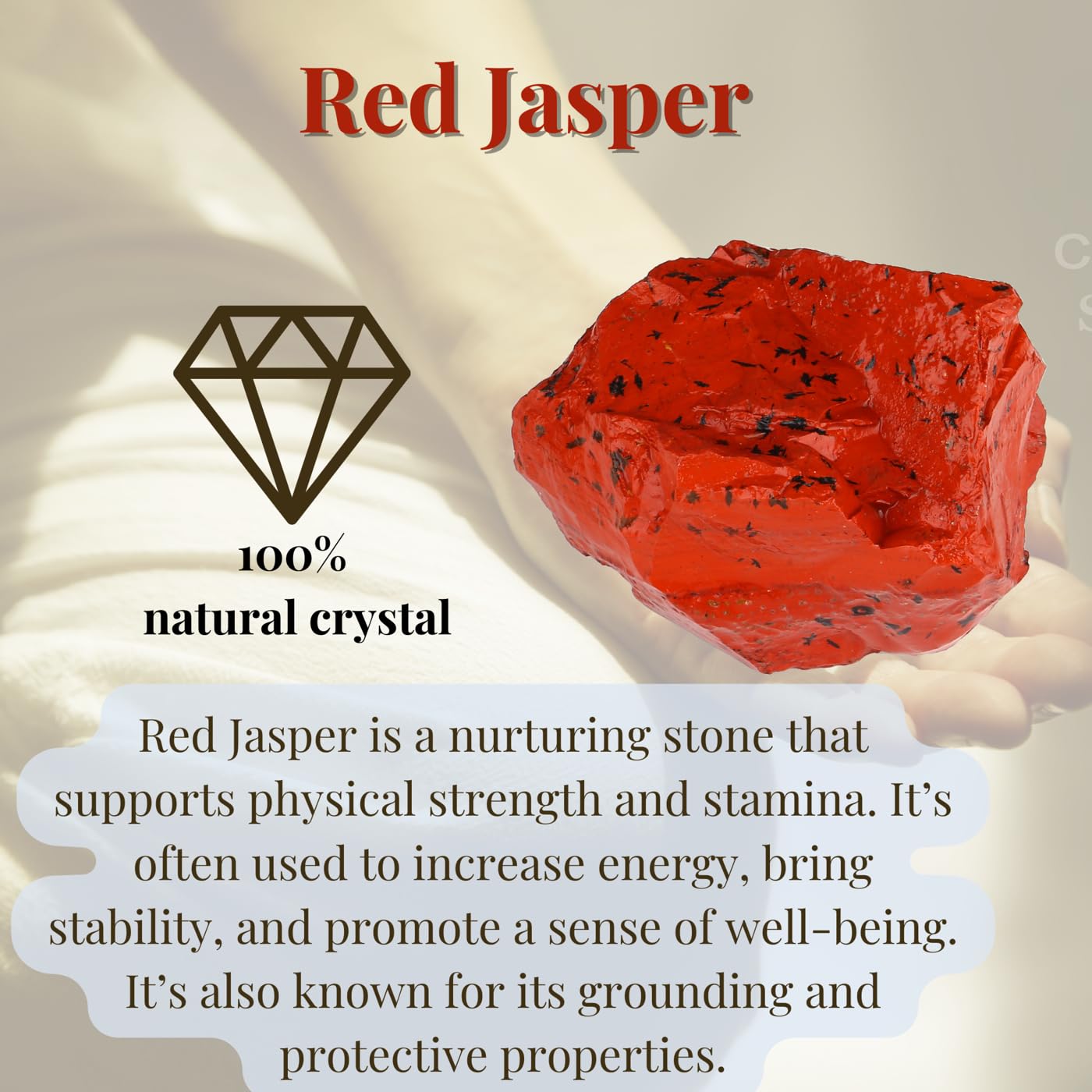 XIANNVXI Red Jasper 1.8-2.2" Large Raw Crystals and Healing Stones Natural Rough Crystal Rocks for Decor Gifts Tumbling Cabbing Polishing Fountain Rocks 1PCS