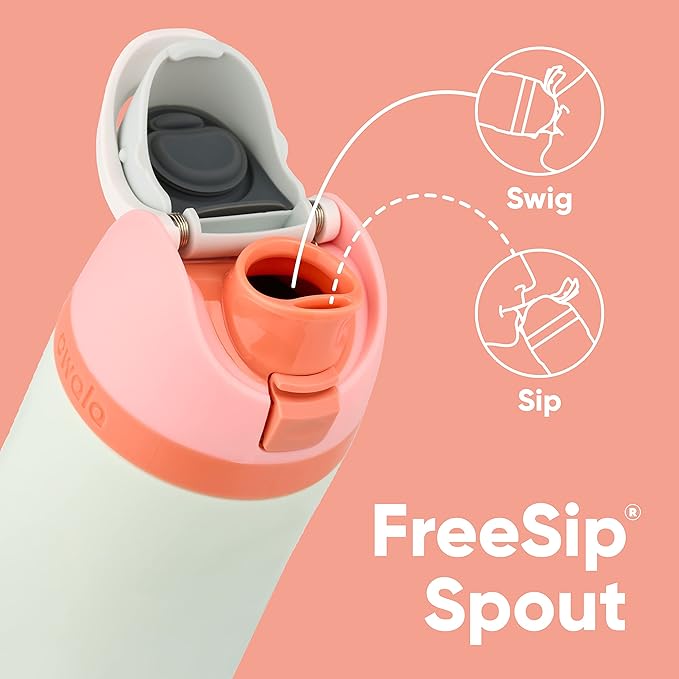 Owala FreeSip Insulated Stainless Steel Water Bottle with Straw, BPA-Free Sports Water Bottle, Great for Travel, 24 Oz, Boneyard