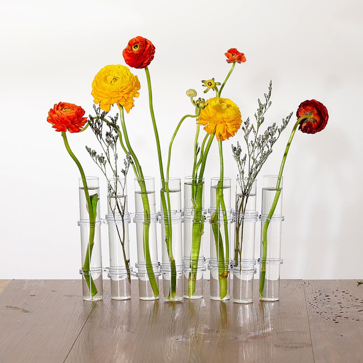 VALICLUD 8pcs Large Glass Test Tube Vases with Brush for Hydroponic Propagation, Indoor Plant Terrarium Kit, Desktop Glass Desk Vase Set for Home Décor and Water Plant Display