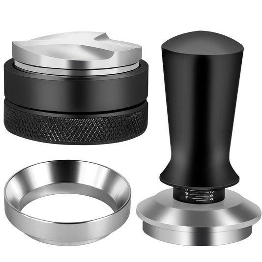 Reoszeank 51mm Espresso Accessories Kit, Espresso Distribution Tool, Spring Loaded Calibrated Tamper and Dosing Funnel Set, Coffee Distributor Leveler Fits Delonghi CASABREWS and atatix 51 mm Machines