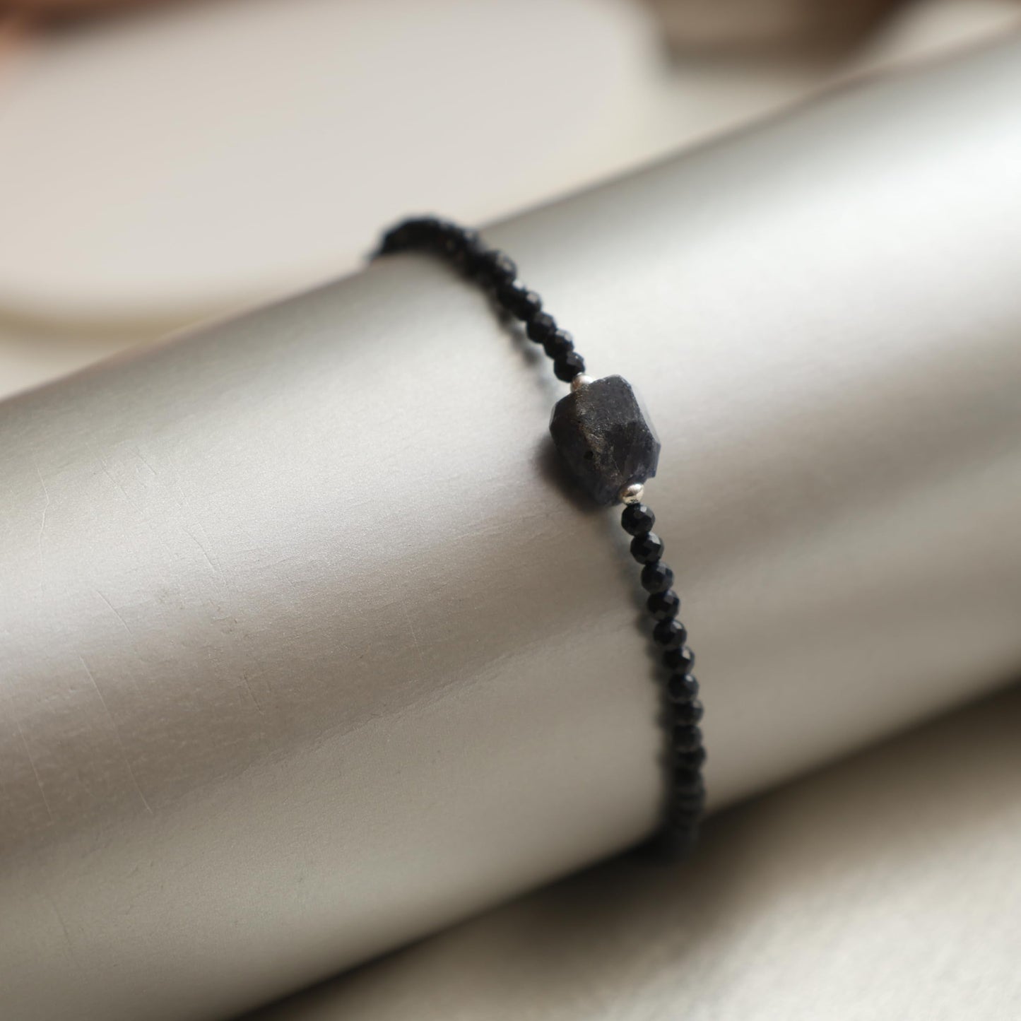 Gempires Blue Sapphire Beaded Bracelet With Raw Sapphire Crystal Jewelry September Birthstone Handmade Gifts Hypoallergenic 8 Inch Silver Plated Lightweight Gemstone Bracelets