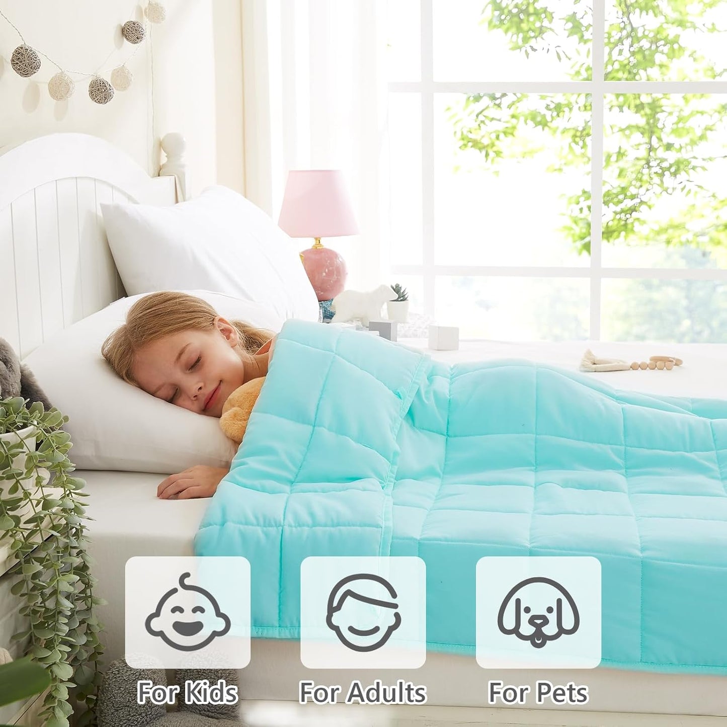 L'AGRATY Weighted Blanket - 36"x48" 3lbs Weighted Blanket Microfiber Material with Glass Beads Small Blanket for All-Season Summer Fall Winter Soft Thick Blanket