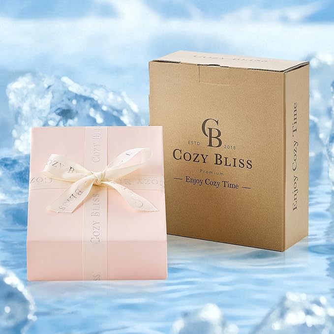 Cozy Bliss Premium Cooling Sheet Set Cali King Size, Q-Max>0.4, 3PCS No Flat Sheet with 2 Pillowcases, Breathable Fitted Sheet for Hot Sleepers & Night Sweats, Deep Pocket Up to 18 Inches, Pink
