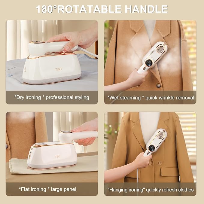 Travel Steamer for Clothes Portable, 1200W Handheld mini travel Steam Iron 4 Mode with LCD Displa Powerful Wrinkle Remover, Garment Steamer for Home, Dorm, Travel 120V