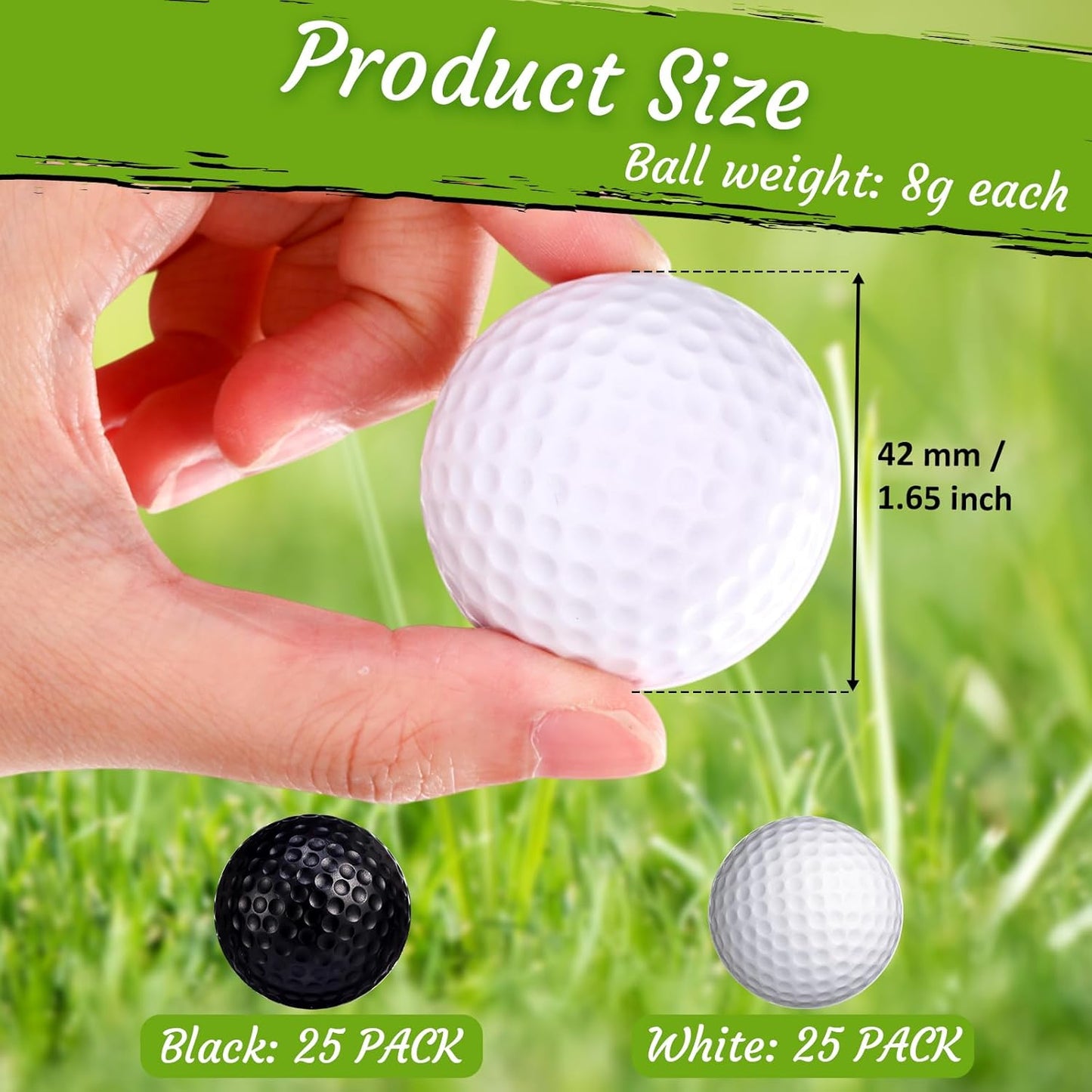 Yunsailing 50 Pack Foam Golf Practice Balls Realistic Feel Flight Training Golf Balls Bulk for Indoor or Outdoor Backyard