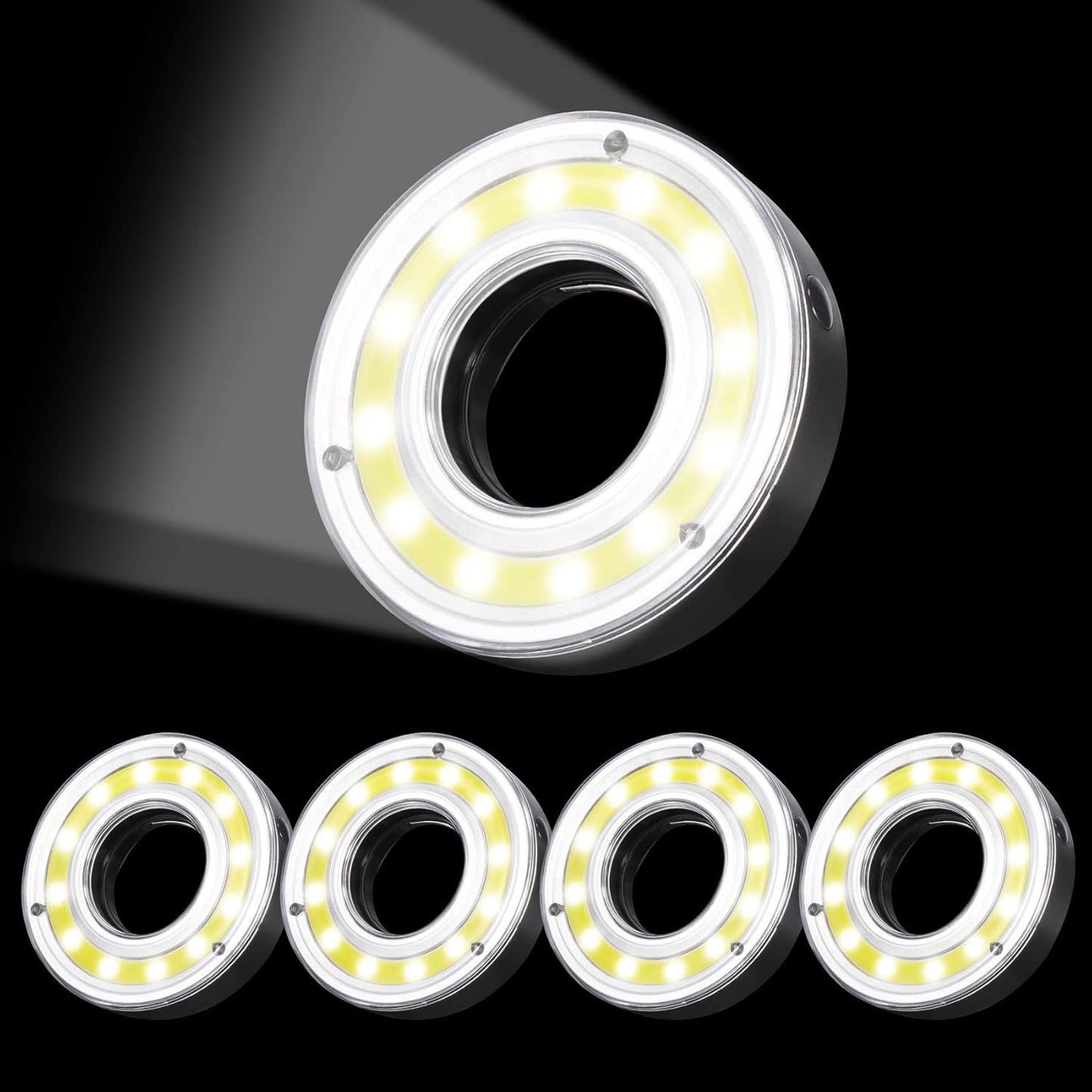Golf Hole Lights 5 Pack - Led Light with Carabiner, Light Up Glow Hole for Night Play, Luminous Glow Golf Cup Lights for Putting Green Flags and Poles