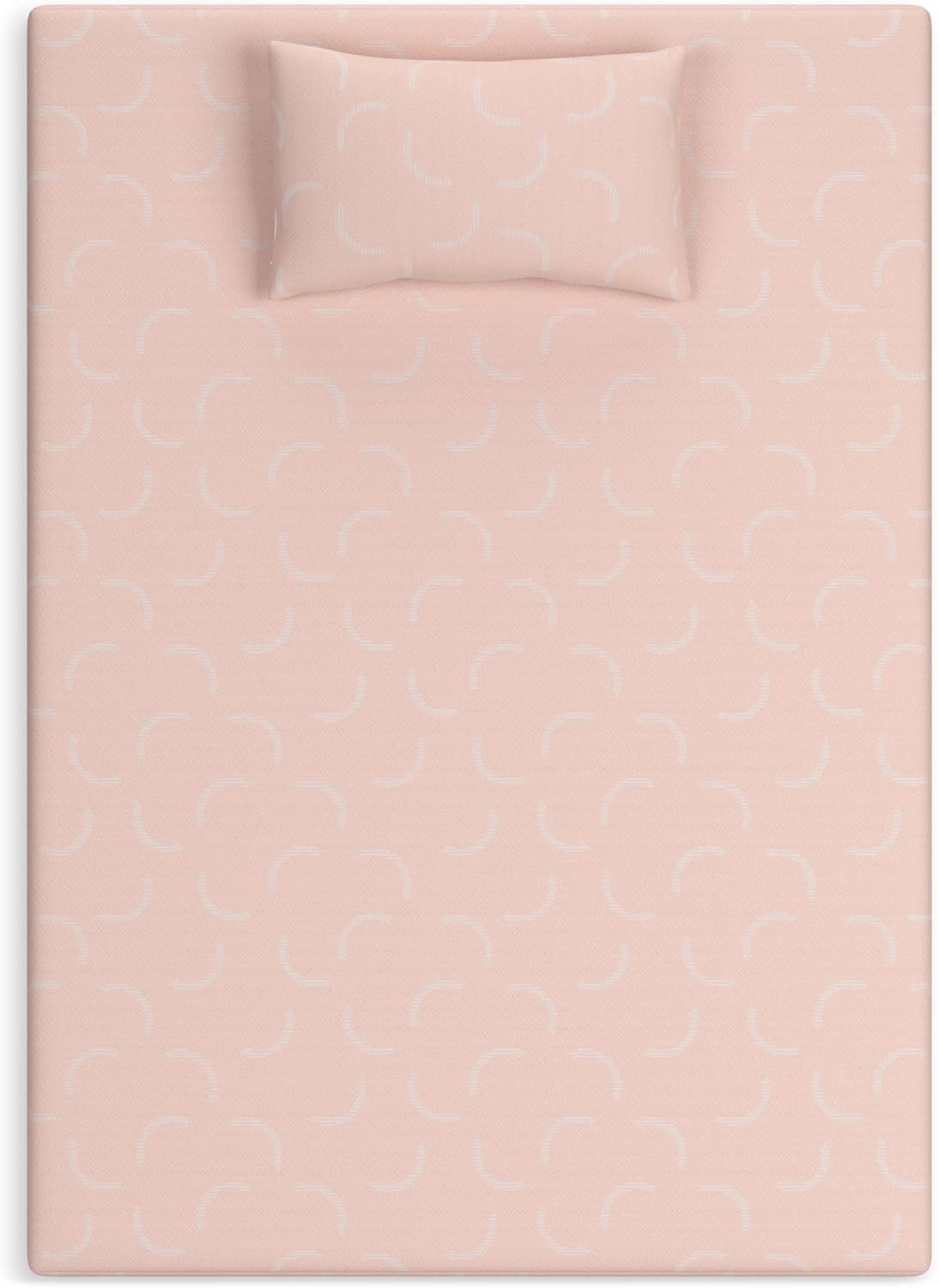 Signature Design by Ashley Full Size iKidz 7 Inch Firm Gel Memory Foam Mattress with Stretch Knit Cover & Pillow Included, Pink Coral, Fiberglass Free, Mattress in A Box