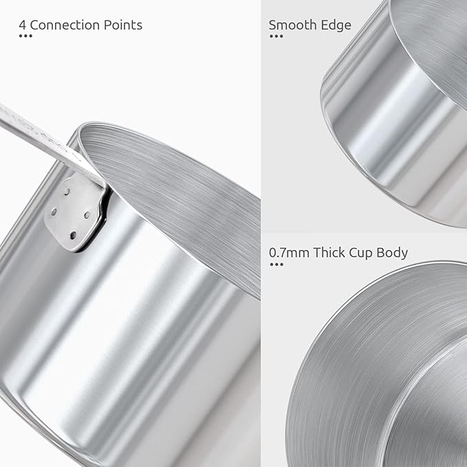 U-Taste 18/8 Stainless Steel Measuring Cups and Spoons Set of 10 (Multicolors) and 12.6in Stainless Steel Danish Dough Whisk (Aqua Sky)