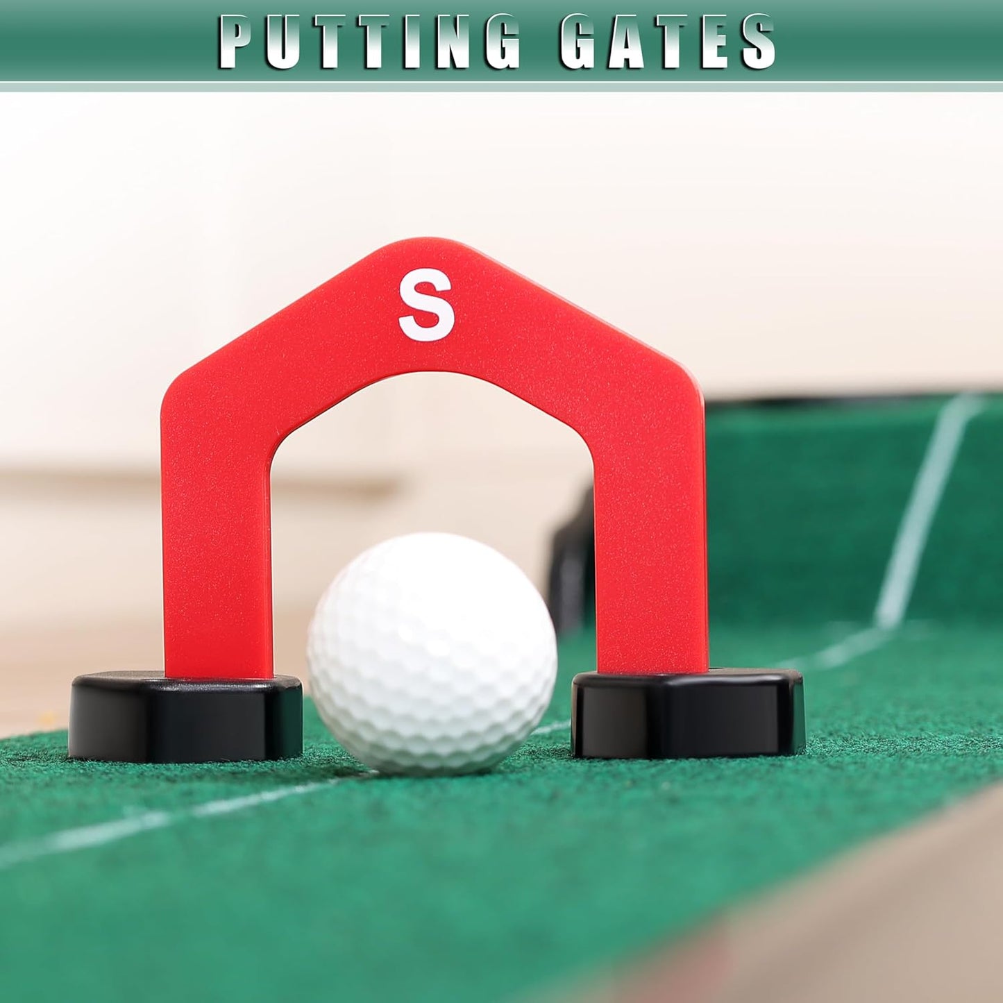 CHAMPKEY Golf Putting Green Indoor - Advanced Guides Golf Putting Mat - Enhance Putting Accuracy and Challenge