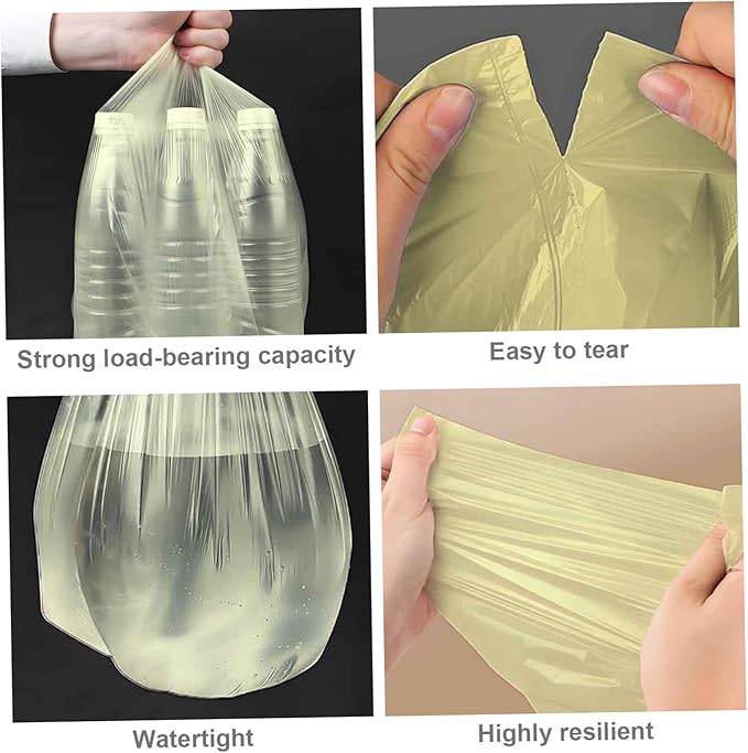 100Pcs Small Trash Bags 18x22in Strong Plastic Gold Trash Bags Resistant to Tearing Disposable for Office Bedroom Kitchen Restaurant