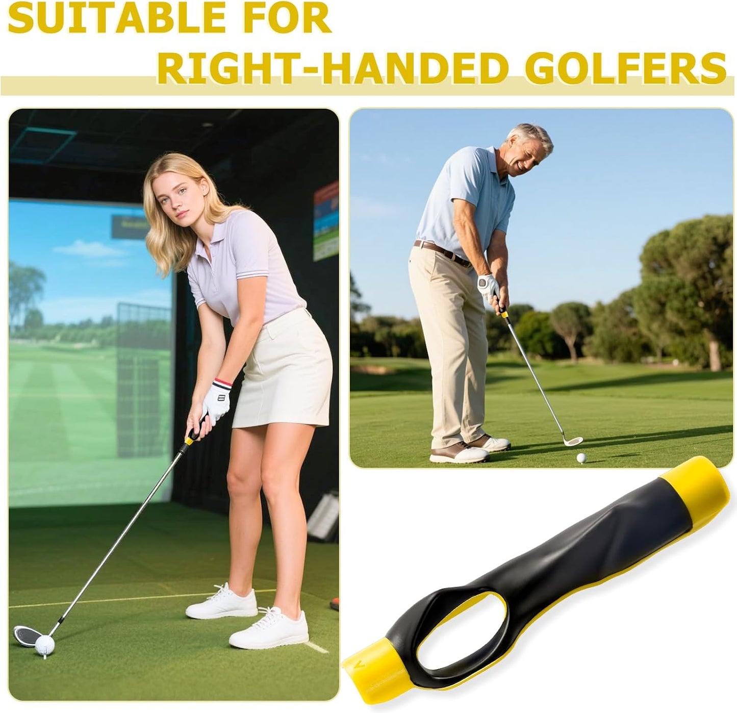 Golf Grip Trainer Right Hand for Women, for Man,for Lady, for Kids, Golf Training aids -Anti-Slip Golf Club Grips, Corrects Hand Position & Builds Muscle Memory for Clubs, Fits Most Golf Grips