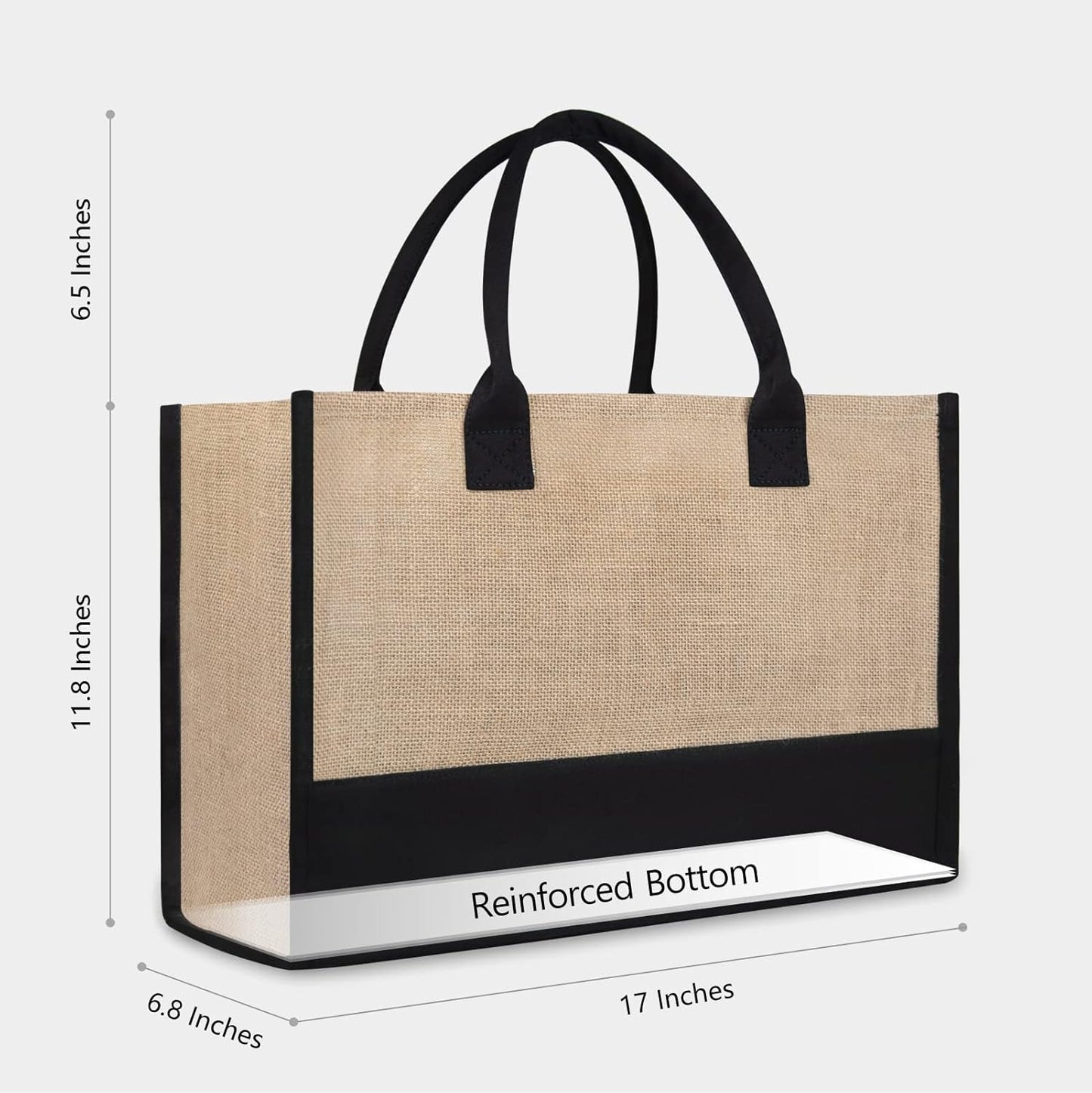 TOPDesign Initial Jute/Canvas Tote Bag, Personalized Present Bag, Suitable for Wedding, Birthday, Beach, Holiday, is a Great Gift for Women, Mom, Teachers, Friends, Bridesmaids (Letter J)