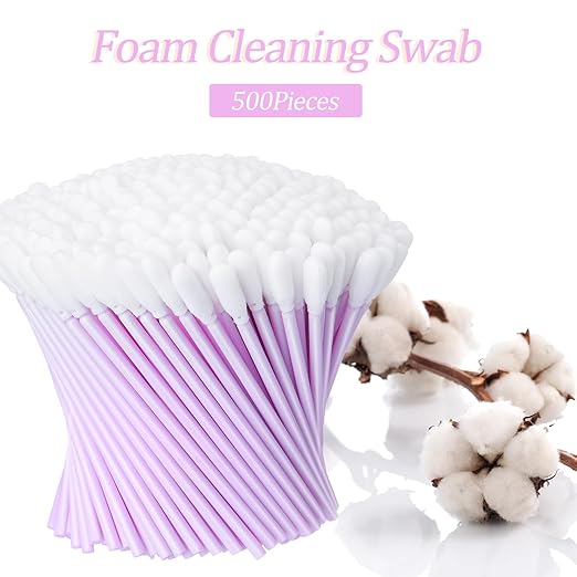 Zhengmy 500 Pieces Foam Cleaning Swabs Sponge Tip Swabs Foam Tip Sticks for Inkjet Printer Print Head, Camera Lens, Optical Equipment 3.66 Inch(Purple)