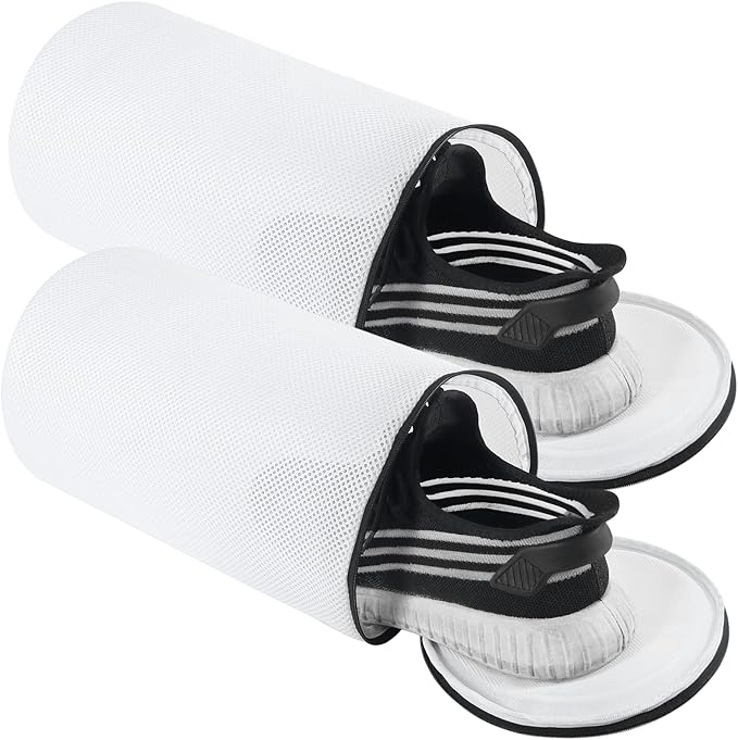 Tenn Well Shoe Washing Machine Bags, 2PCS Zippered Mesh Laundry Bags for Shoes, Sneakers, Tennis Shoes, Socks, Travel Storage, Fit up to Size 12 (7 x 14 Inches)