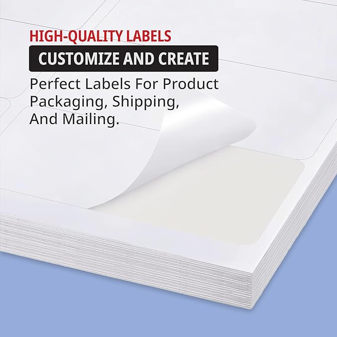 TAPE LOGIC Laser Labels Rectangle 2 5/8"x1" White (3000-pk) Self-Adhesive All Purpose Blank Sticker Label 100 Sheets of 30, Printable Office & Personal Supplies for Address Shipping & Mailing