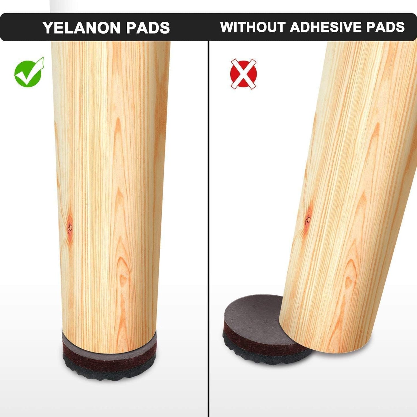 Yelanon Non Slip Furniture Pads -52 pcs(1+2+2)" Furniture Grippers Hardwood Floors, Non Skid Furniture Legs,Self Adhesive Rubber Furniture Feet,Anti Slide Furniture Protectors for Keep Couch Stoppers