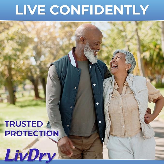 LivDry Incontinence Booster Pads, Use with Adult Diapers for Women and Men, Extra Comfort Softness, Disposable Pad (20 Count, Regular Length)