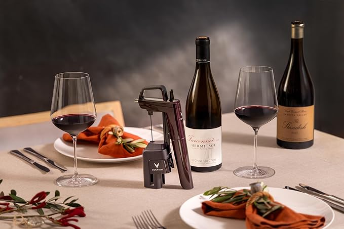Coravin Timeless Six Plus Wine Preservation System - By-the-Glass Wine Saver - With 3 Pure Argon Gas Capsules, 6 Screw Caps & Wine Aerator - Limited Edition Hermitage Red