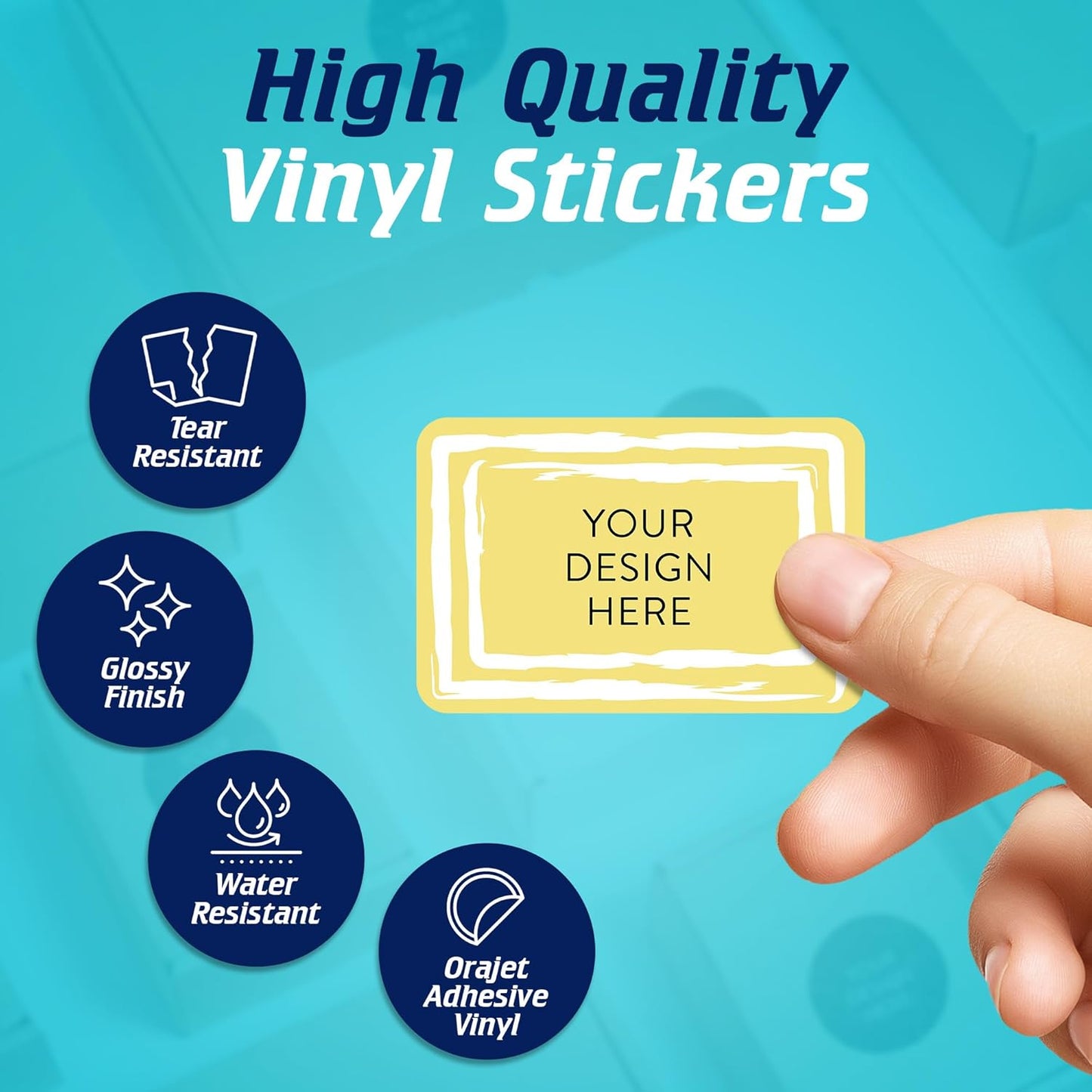 100 Custom Vinyl Stickers - Upload Your own Image, Text, Design, Logo - Personalized Logo Labels for Handmade, Packaging, Bottle, Jars, Candle, Brand Stickers (Lemon Swirls, 5x3)