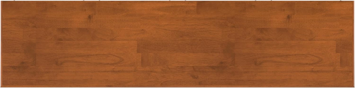 SIMPLIHOME Draper Console Table - 57 Inch Wide Solid Hardwood 8-Cube Sofa Table in Teak Brown, Mid-Century Modern Bookcase for Entryway or Living Room with 8 Open Storage Cubbies and Tapered Legs