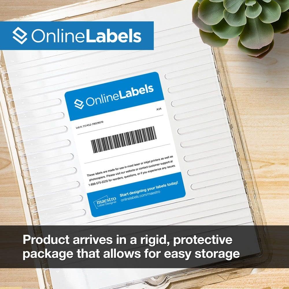 2" Round Labels - Permanent Adhesive, White Matte - Great for Candle and Jar Lids, Products, Favor Labels - Pack of 40,000 Circle Stickers, 2,000 Sheets - Inkjet/Laser Printers, OL5375WX, OnlineLabels