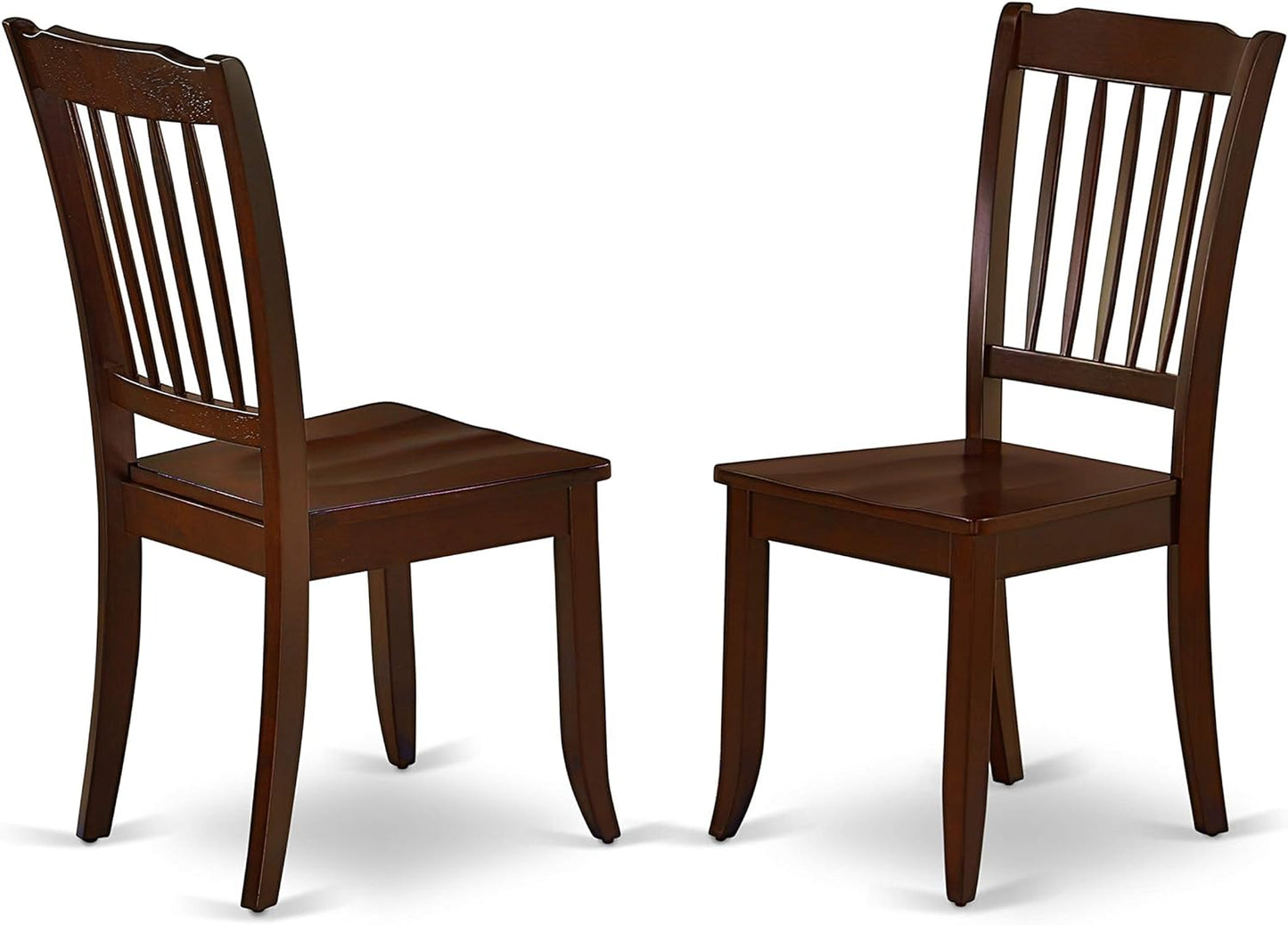 East West Furniture HBDA5-MAH-W 5 Piece Dining Set Includes a Round Dining Table with Pedestal and 4 Kitchen Chairs, 42x42 Inch, Mahogany