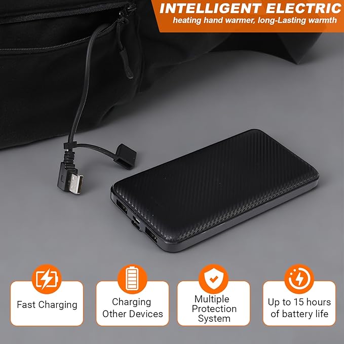 Hand Warmers Rechargeable with 10000mAh Power Bank Heated Electric Hand Warmer Pouch,3 Level Adjustable Temperature for Women, Men, Kids, Hunting, Camping & Gifts
