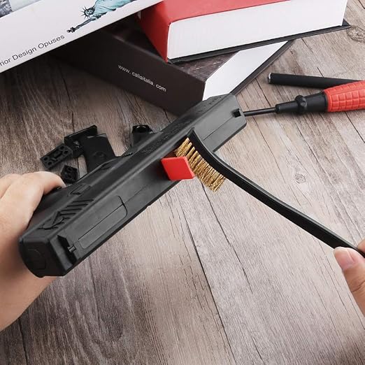 Accmor Scratch Brush Set for Gun Cleaning, All Purpose Nylon Bristle Brushes Tools 9 Pcs, Double-Ended Scrub Cleaner Kit for Cleaning Welding Slag/Paint/Rust/Dirt