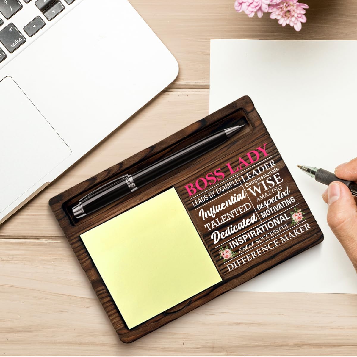 Best Boss Lady Gifts for Women, Thank You Appreciation Gift for Boss Lady Difference Maker Self-Stick Note Pad Holders Office Decor
